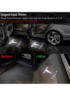 KASTWAVE Car Door Lights Logo Projector Lights for Tesla, Ultra-Bright LED 3D Laser Ghost Shadow Light, Never Fade Welcome Step Courtesy Lights for Model 3 Y S X Accessories, Plug and Play 4pcs  - Image 2