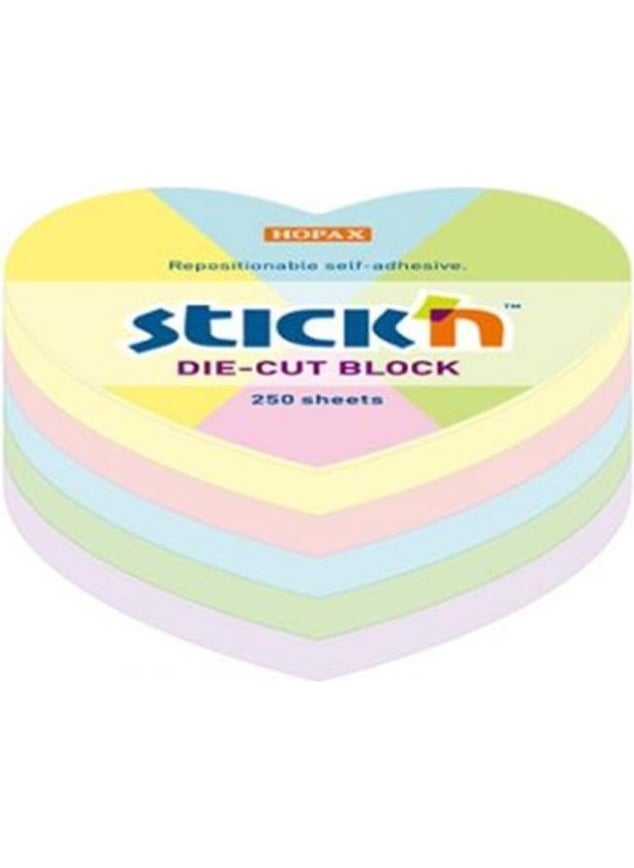 Hopax - Hopa Stickn 6467 Pastel Heart Sticky Noteblock 250 Yp Hopa - Image 1