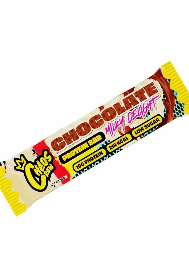 CHAOS CREW, PROTEIN BAR, CHOCOLATE MILKY DELIGHT,55G