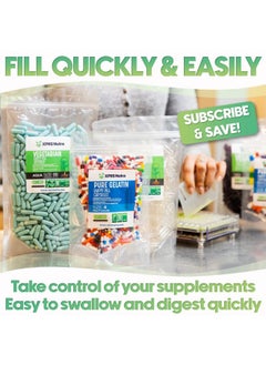 XPRS Nutra Size 2 Empty Capsules 1000 Clear Empty Vegan Capsules Vegetarian Empty Pill Capsules Diy Vegetable Capsule Filling Veggie Pill Capsules Empty Caps Pills  - Image 3