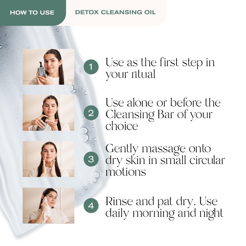 Erno Laszlo Detox Cleansing Oil, Lightweight Facial Cleanser Helps Dissolve Makeup and Impurities with Charcoal and Shea Butter, Deep Cleansing Oil, 6.4 Fl Oz - Image 3