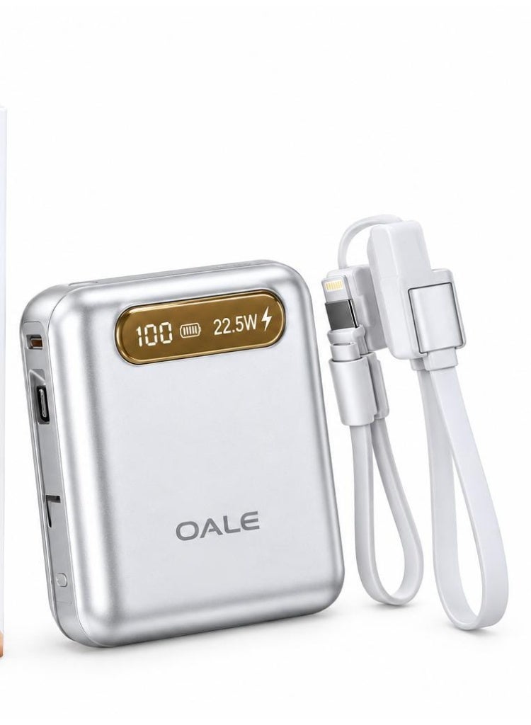 OALE iMagsafe 2 10000mAh 22.5W Wireless Fast Charging Power Bank with Built-in Cable - Image 1