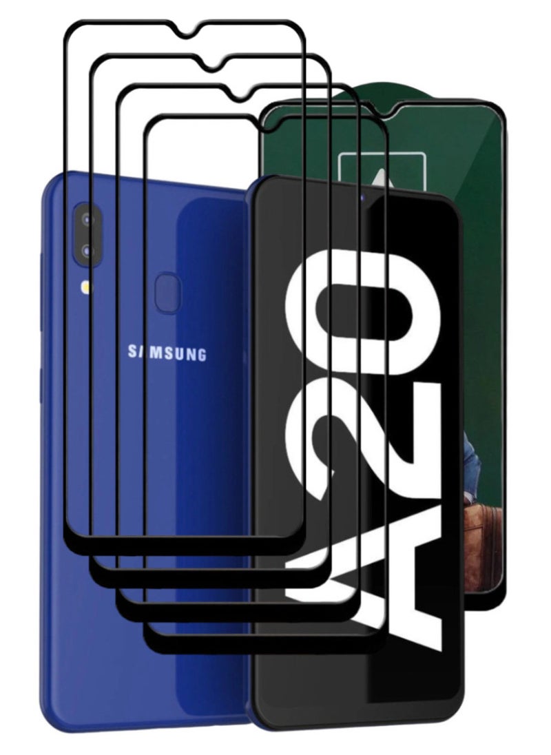 ACLIX 4 Pieces Antistatic ESD Dustproof Premium Quality High Definition Tempered Glass Screen Protector Designed For Samsung Galaxy A20 - Image 1