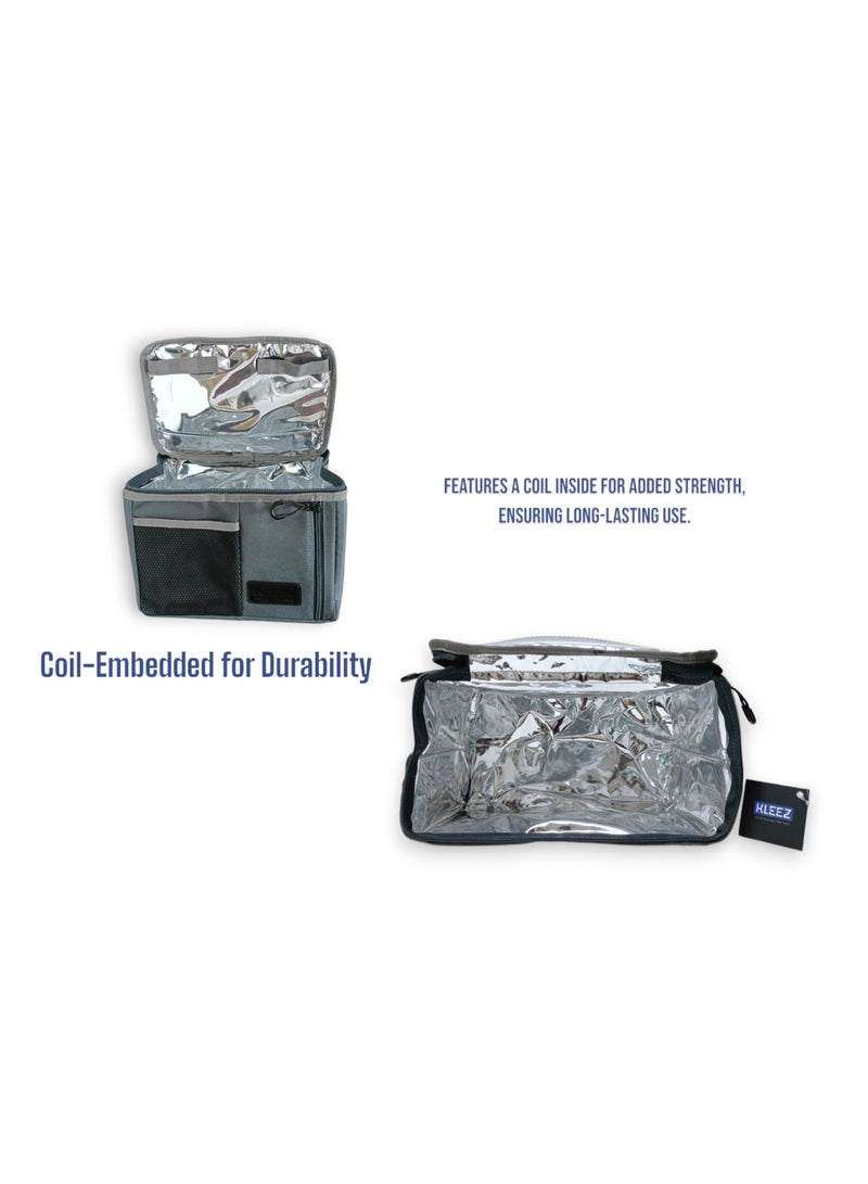 kleez Insulated Lunch Bag – Reusable Food Carrier with Leakproof Lining & Thermal Insulation – Durable, Lightweight & Portable for Work, School & Travel – Foldable after Use Medium Size  - Image 3