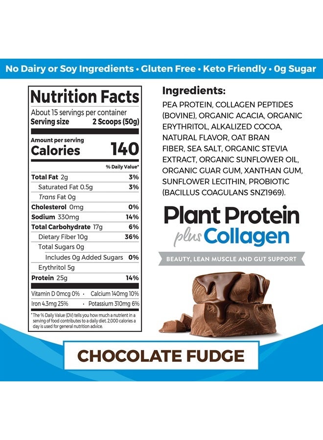 Orgain Protein Powder + Collagen, Creamy Chocolate Fudge - 25g of Protein, 10g Collagen Peptides, 1B Probiotics, Supports Hair, Skin, Nail, Joint & Gut Health, Gluten Free, Dairy Free, Soy Free- 1.6lb - Image 2