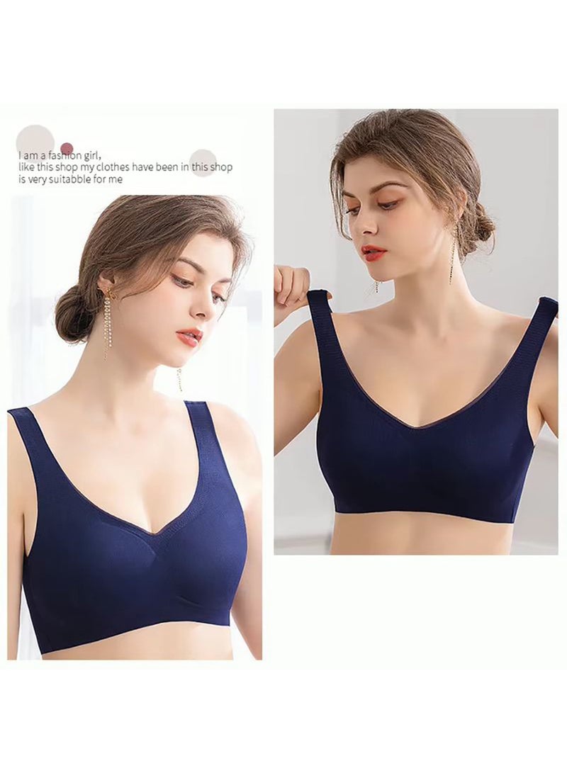 Seamless Wireless Bra for Women, Breathable Padded Bra with Removable Cups, Full Coverage Comfort Bra, Stretchy Soft Support, Everyday Wear, Plus Size Friendly - Image 3