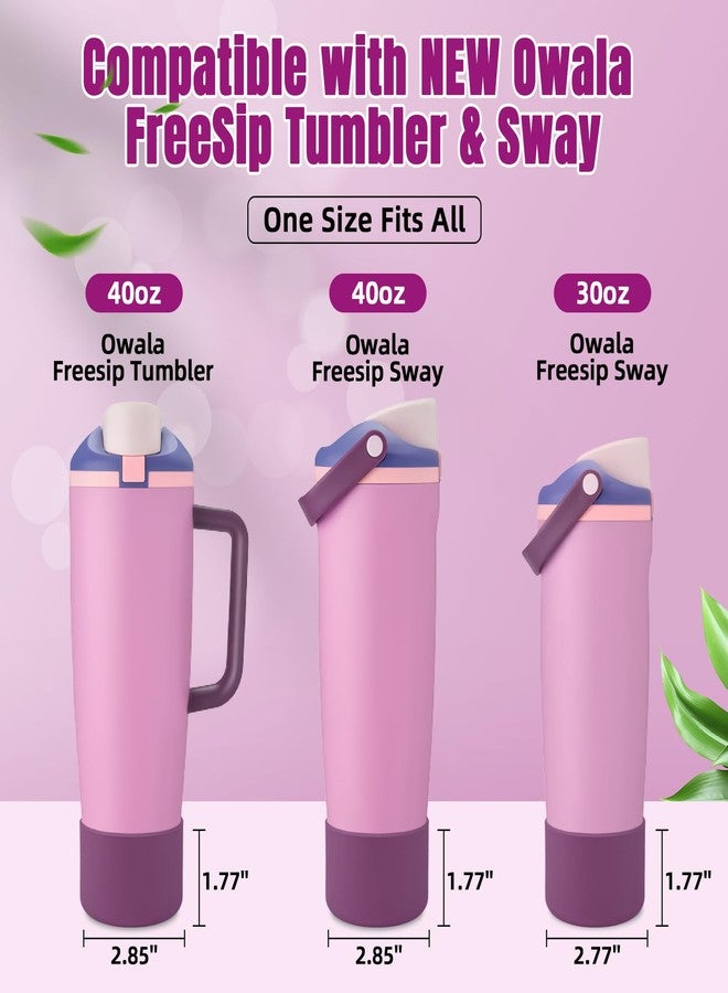 BKBY 2PCS Silicone Boot Compatible with Owala 30oz & 40oz FreeSip Sway Bottles & Tumblers, Protective Anti-Slip Bottom Cover Sleeve for Freesip Sway Tumbler (Eggplant Purple) - Image 2
