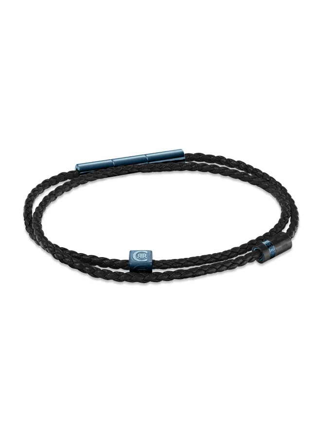 شيروتي 1881 Cerruti 1881 Massimo Blue & Black Leather Bracelet for Men