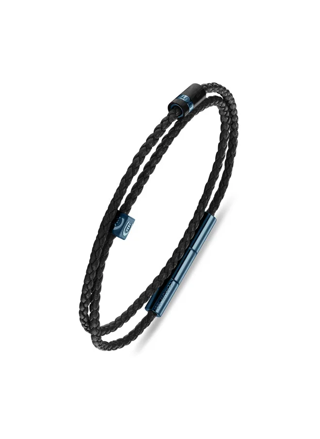 شيروتي 1881 Cerruti 1881 Massimo Blue & Black Leather Bracelet for Men