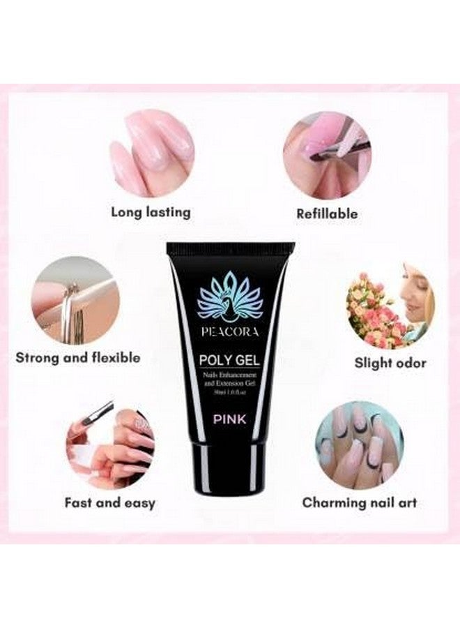 PEACORA Nail Poly Gel Extension Kit for Builder Gel UV Nail Art Kit Nail Extension Set, All-in-One Kit for Beginners Nail Art DIY at Home (12 Items in the set) - Image 2