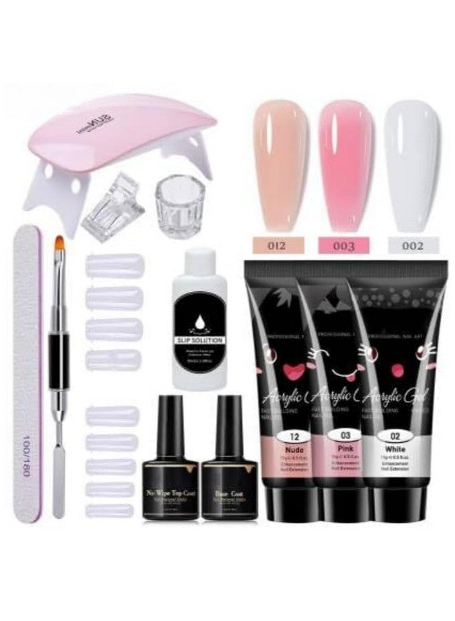 PEACORA Nail Poly Gel Extension Kit for Builder Gel UV Nail Art Kit Nail Extension Set, All-in-One Kit for Beginners Nail Art DIY at Home (12 Items in the set) - Image 1