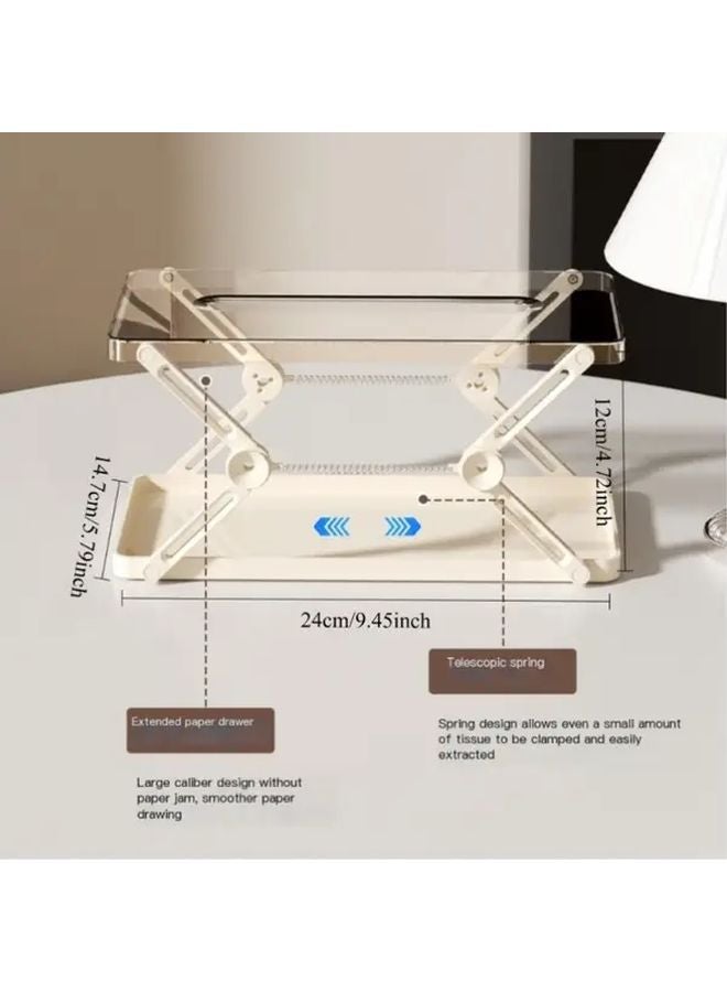 صندوق المناديل الشفاف القابل للتعديل مع مشبك تركيب موفر للمساحة - Image 5