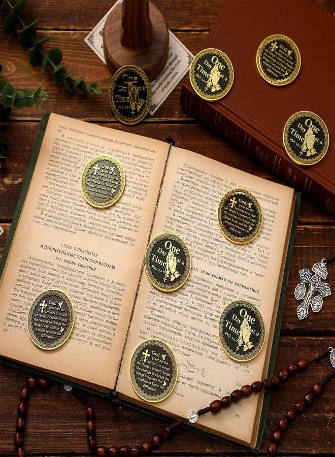 Landical 10 Pcs Serenity Prayer Coins One Day at a Time Gift Religious Prayer Challenge Coins for Men Women Firefighter Public Servants Law Enforcement Gift - Image 4