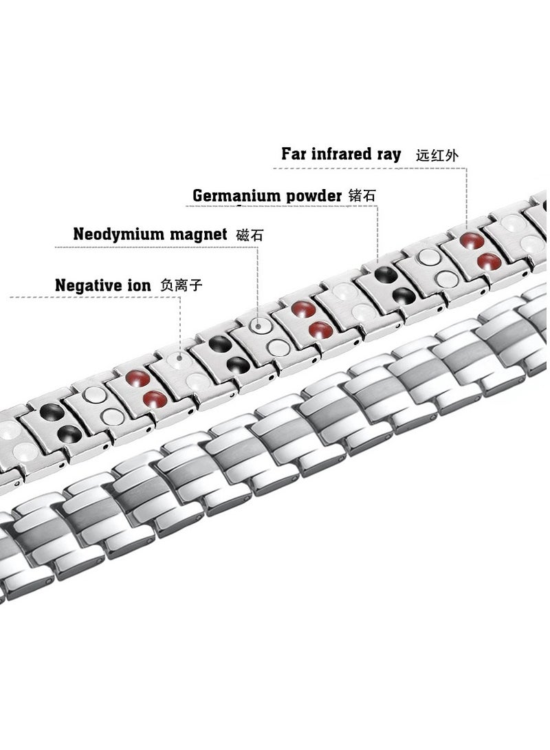 عام إسوارة مغناطيسية للرجال من التيتانيوم الفولاذي، العلاج المغناطيسي بالمغناطيس الإسوارات. - Image 2