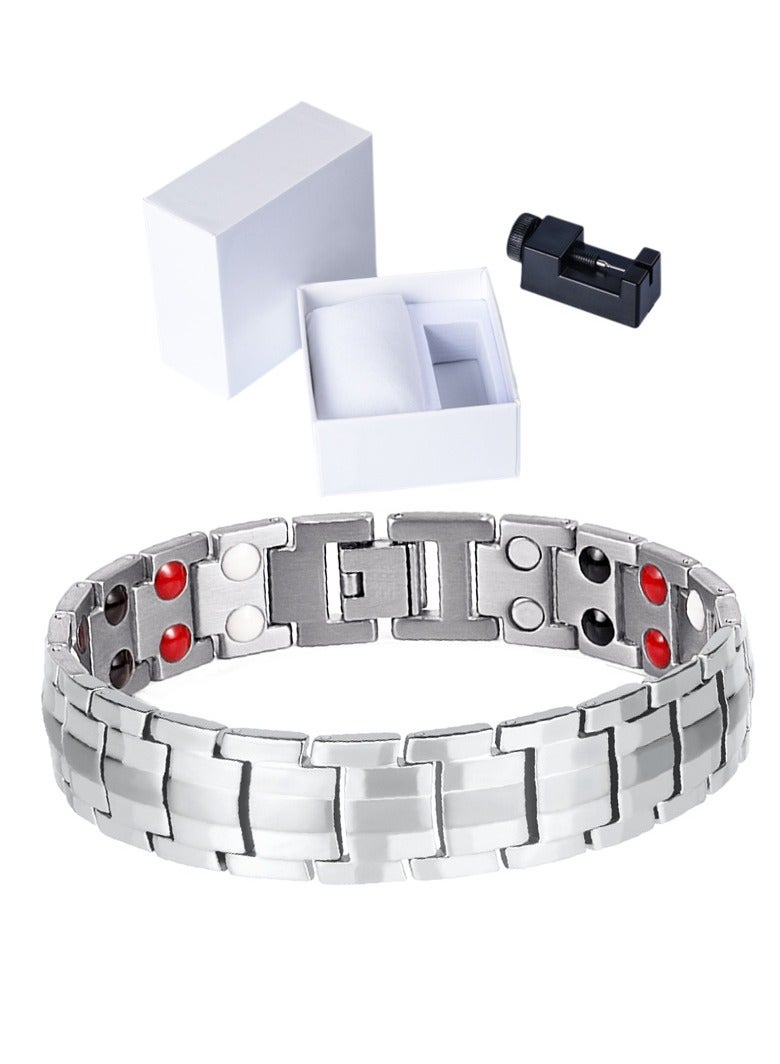 عام إسوارة مغناطيسية للرجال من التيتانيوم الفولاذي، العلاج المغناطيسي بالمغناطيس الإسوارات. - Image 3