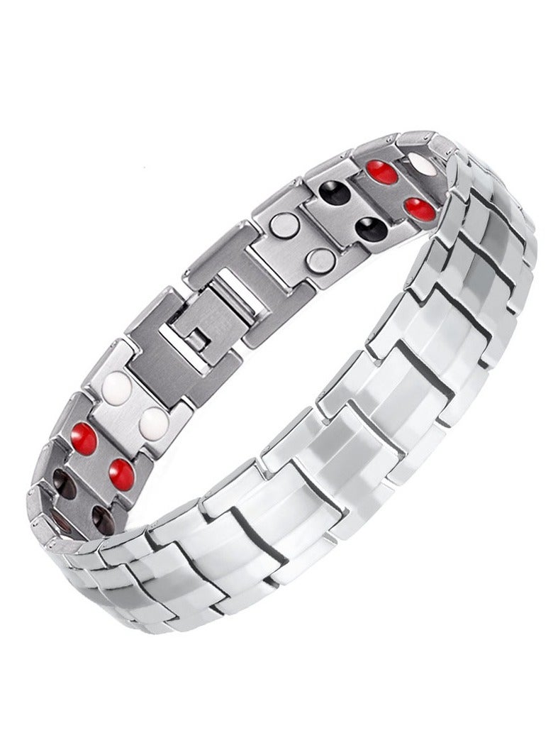 عام إسوارة مغناطيسية للرجال من التيتانيوم الفولاذي، العلاج المغناطيسي بالمغناطيس الإسوارات. - Image 1