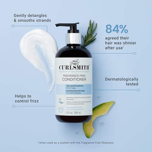 CURLSMITH FragranceFree Conditioner Gently Detangles Soften and Smooths Hair for Silky Curls 12 oz - Image 3