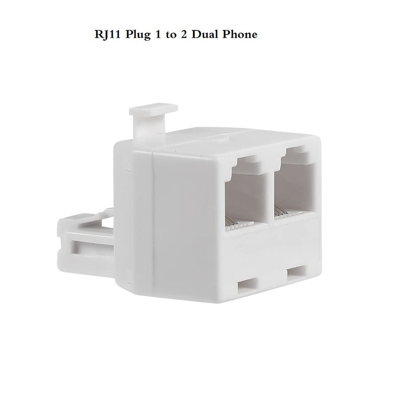Vthahaby 3 Pack White 2 Way Duplex Jack Phone Wall Adapter - RJ11 Converter Splitter for Home Office ADSL DSL Fax Modem Cordless Phone System - Image 5