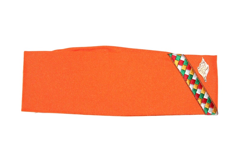 KETKAR Uttarakhand Pahadi Topi/Cap,Brahmakamal Uttarakhand Topi, Himachali Cap (Orange Cotton) - Image 4