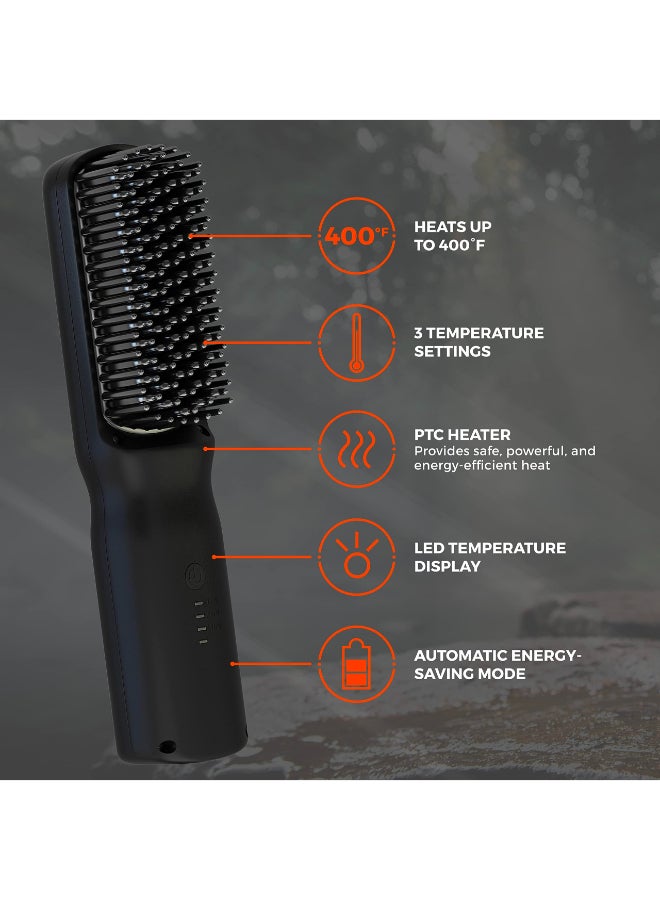 Wild Willies Beard Care Kit Heated Beard Straightener for Men Beard Butter Beard Growth Serum Ultimate Grooming Tool Set Beard Balm Hydrating Serum Hot Comb Beard Brush for Daily Use - Image 4