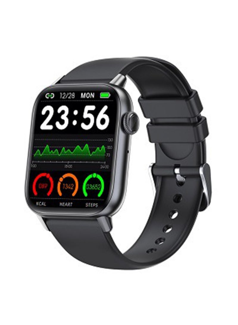 QS08Pro Body Temperature Heart Rate Sports Call Smart Watch (Black) - Image 1