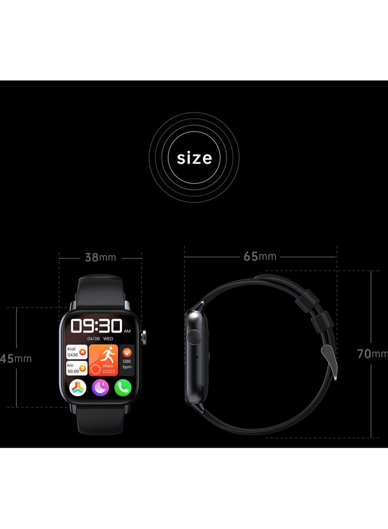 QS08Pro Body Temperature Heart Rate Sports Call Smart Watch (Black) - Image 2