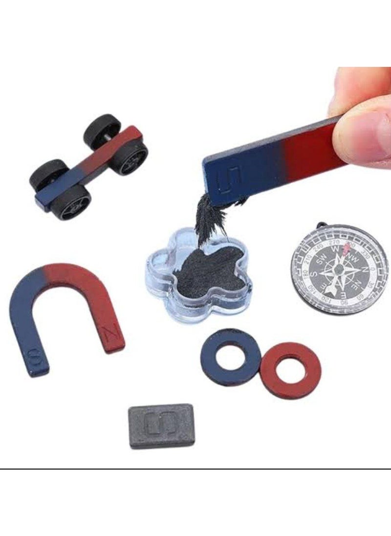 Generic - 8-Piece Magnet Set for Kids includes bar, loop, and horseshoe shaped magnets for a fun learning experience! - Image 1