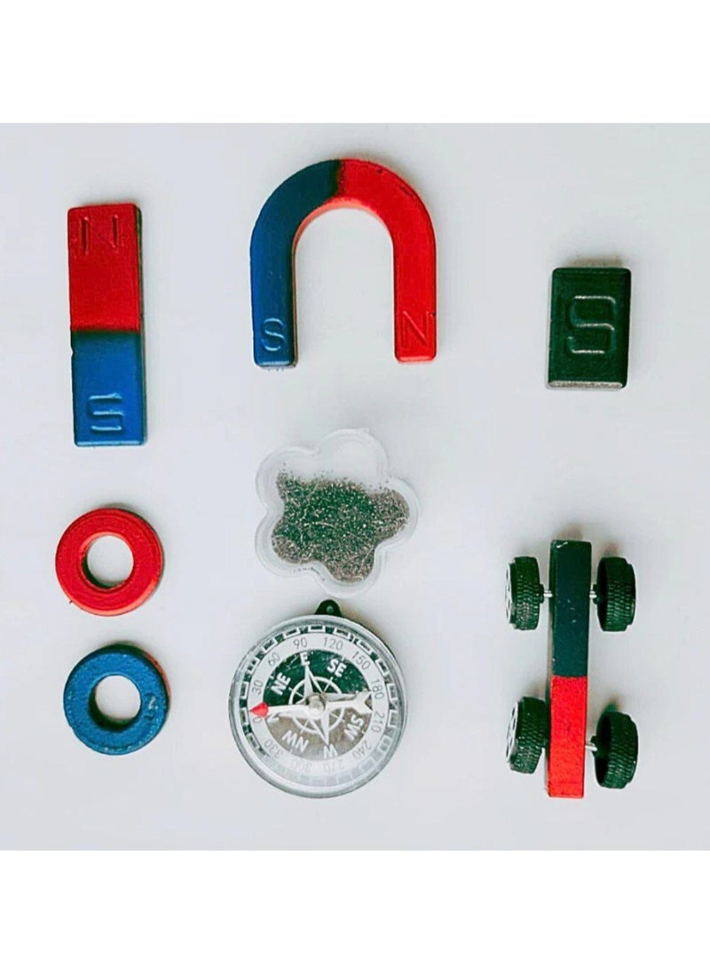 Generic - 8-Piece Magnet Set for Kids includes bar, loop, and horseshoe shaped magnets for a fun learning experience! - Image 1