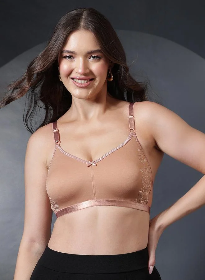 Clovia Padded Non-wired Spacer Cup Full Figure Bra - Cotton Rich