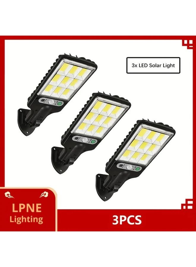 3pcs Solar LED Wall Lights Motion Sensor 3 Modes Outdoor Security Lighting - Image 1