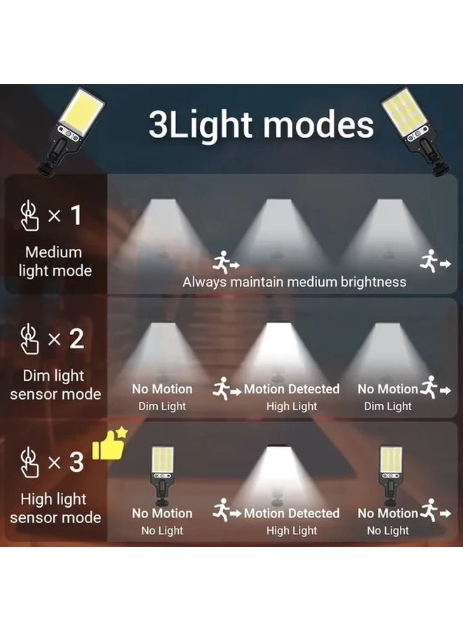 3pcs Solar LED Wall Lights Motion Sensor 3 Modes Outdoor Security Lighting - Image 4