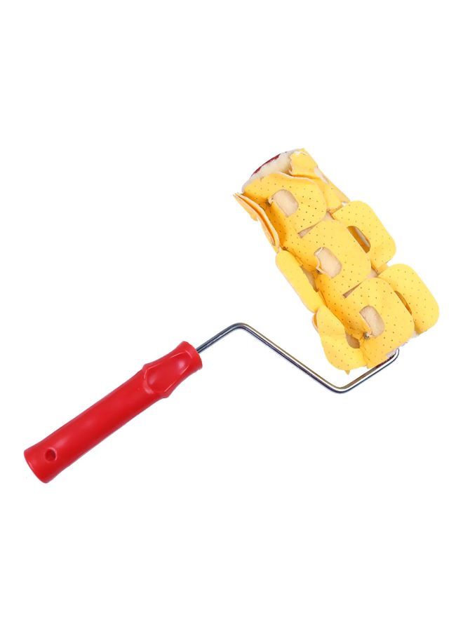 NIBEMINENT Flower Design Paint Roller Yellow/Red/Silver 7inch  - Image 2