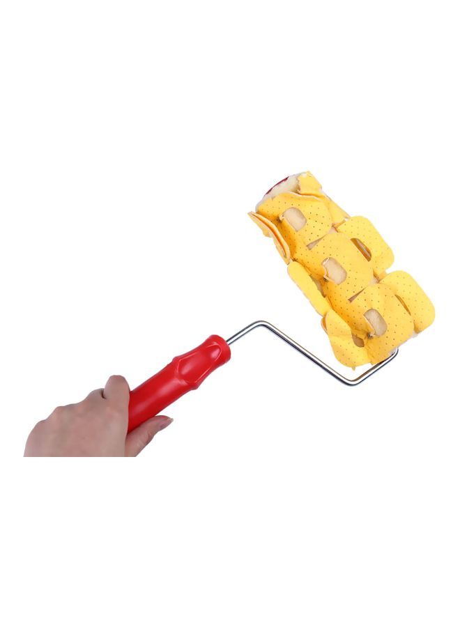 NIBEMINENT Flower Design Paint Roller Yellow/Red/Silver 7inch  - Image 5