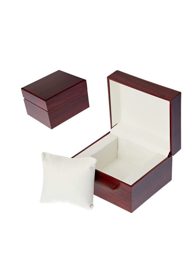 LETURE Wooden Single Watch Cases for Men Women, Wood Wrist Watch Bangle Gift Box with Pillow - Image 1