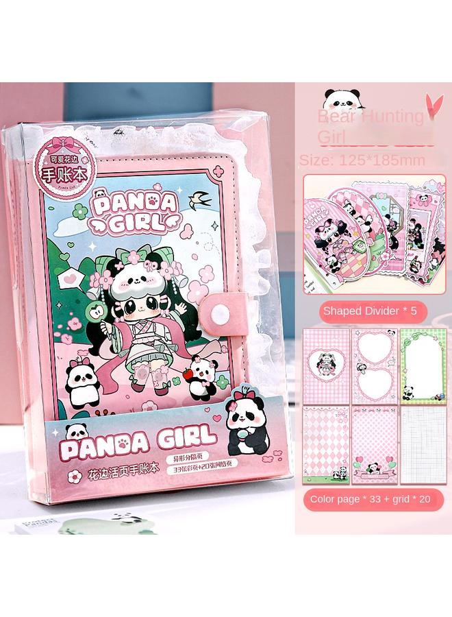 Bluejw Panda Girl's Hand Account Suit Gift Box High Color Value Children's Loose-leaf Hand Account Book Primary School Students' Birthday Gift X20 - Image 1