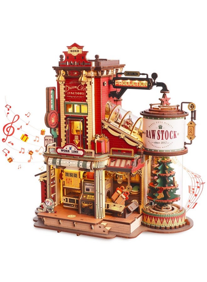 ROKR 3D Wooden Puzzle for Adult - Gift Factory Mechanical Model Kit with Music & Lights, 449pcs Adult Wooden Puzzles, DIY Building Toy for Teens & Adults - Image 1