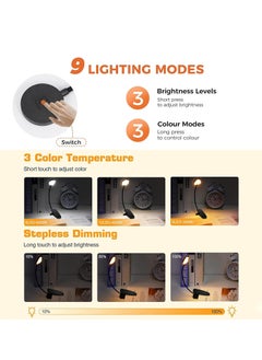 Necomi Reading Light with Clip, 12 LED Lamp, 3 Color Temperatures, Lightweight Reading Lights for Books in Bed, Up to 60 Hours Eye-Friendly Lighting  - Image 2
