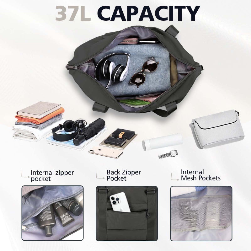 TOPBAG Travel Duffle Bag, Waterproof Weekender Bag Carry On Tote Bags for Women, Travel Essentials Sport Gym Bag for Men, Hospital Bag for Labor and Delivery, Overnight Bag Luggage Bag with Trolley Sleeve - Image 3