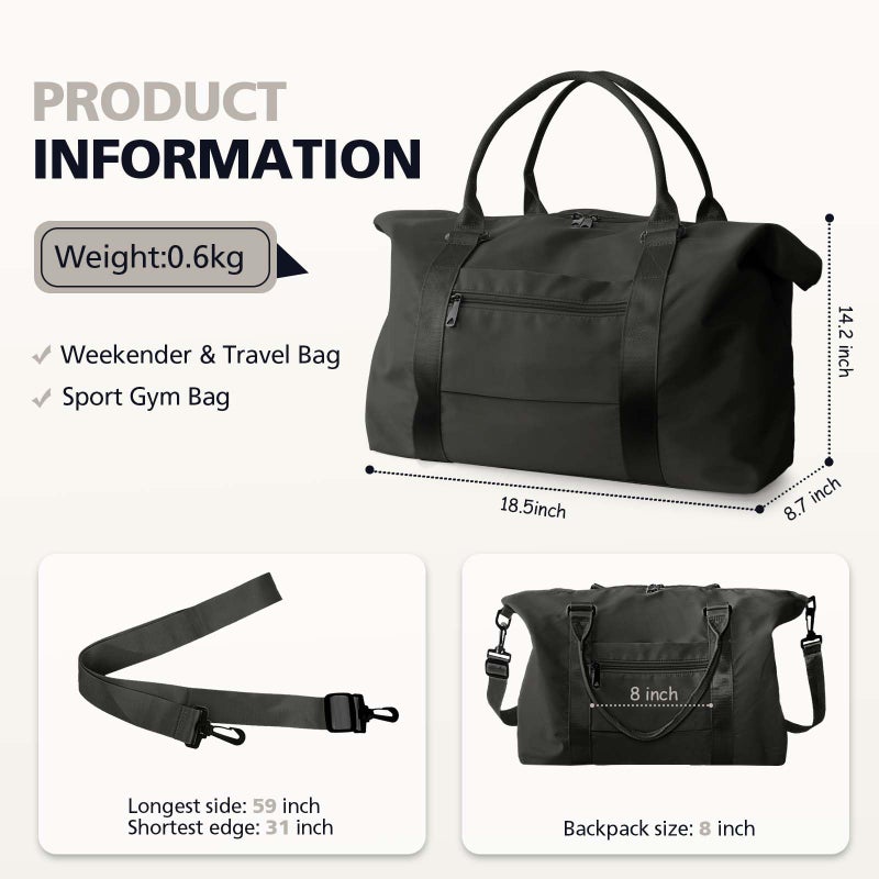 TOPBAG Travel Duffle Bag, Waterproof Weekender Bag Carry On Tote Bags for Women, Travel Essentials Sport Gym Bag for Men, Hospital Bag for Labor and Delivery, Overnight Bag Luggage Bag with Trolley Sleeve - Image 4