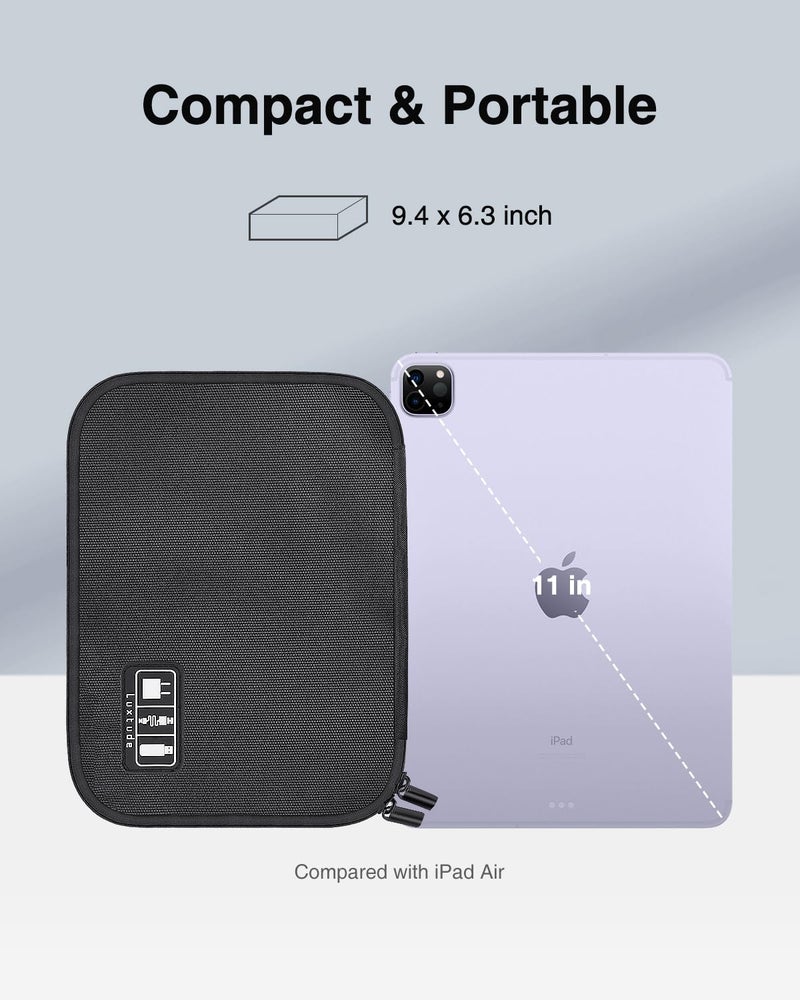 Luxtude Cord Organizer Travel, Flat Cable Organizer Bag, Portable Electronics Organizer, Travel Essentials for Wire/Cord Storage/Charger Case/Cable Storage/Tech Carrying Pouch/Tech Gifts, Purple - Image 4
