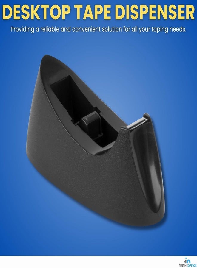 1InTheOffice Tape Dispenser Desk, Office Desktop Tape Dispenser, Nonskid Base, 1 Inch Core, Black (4 Pack) - Image 2