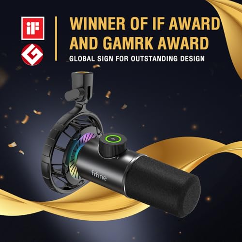 FIFINE USB Gaming Microphone, RGB Dynamic Mic for PC, with Tap-to-Mute Button, Plug & Play Cardioid Mic with Headphone Jack for Streaming, Podcast, Twitch, YouTube, Discord- K658 - Image 2