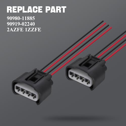 Yikesai 4 Packs Ignition Coil Female Connector Plug Harness Pigtail Compatible with Toyota Camry, Highlander, Matrix, RAV4, Solara, Lexus HS250h, Scion tC, Pontiac Vibe L4 2.4 L - Image 3