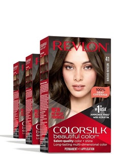 Revlon Revlon ColorSilk with Keratin Beautiful Color Medium Brown Nos. 41  - Image 1
