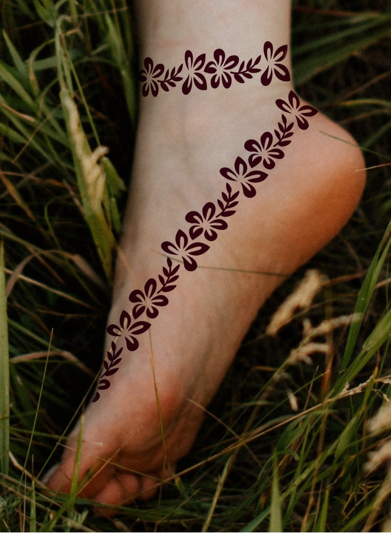 AROAQ Henna Tattoo Stencils,  Indian Temporary Tattoo Templates, Multi-purpose Removable Tattoo Stickers, Durable Body Art Stencil For Women Girls And Kids, ( S3478, 1Pc ) - Image 2