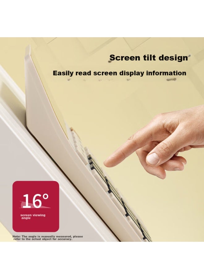 ديلي Deli Metal Panel Desktop Calculator، إمداد طاقة مزدوج، هيكل أنيق وخفيف الوزن، طراز مكتبي عصري، شاشة عرض كبيرة 12 أرقام، Te309 Light Yellow - Image 3