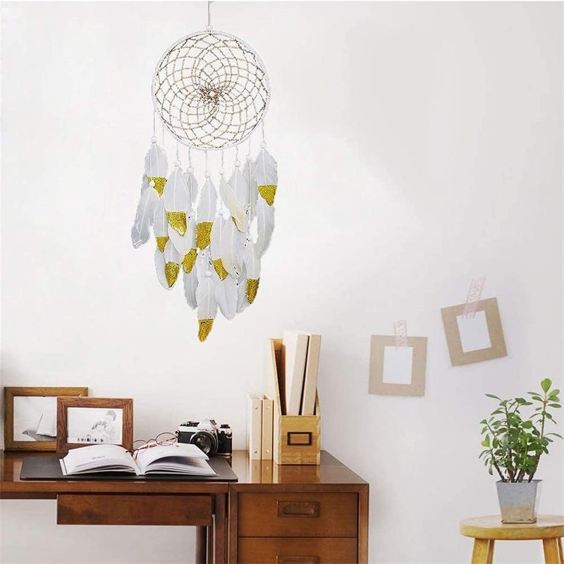 Luckam ريش للحرف، 30 قطعة ريش طبيعي لامع ريش أبيض طبيعي للحرف اليدوية (ريش مغطس بالذهب الأبيض) - Image 3