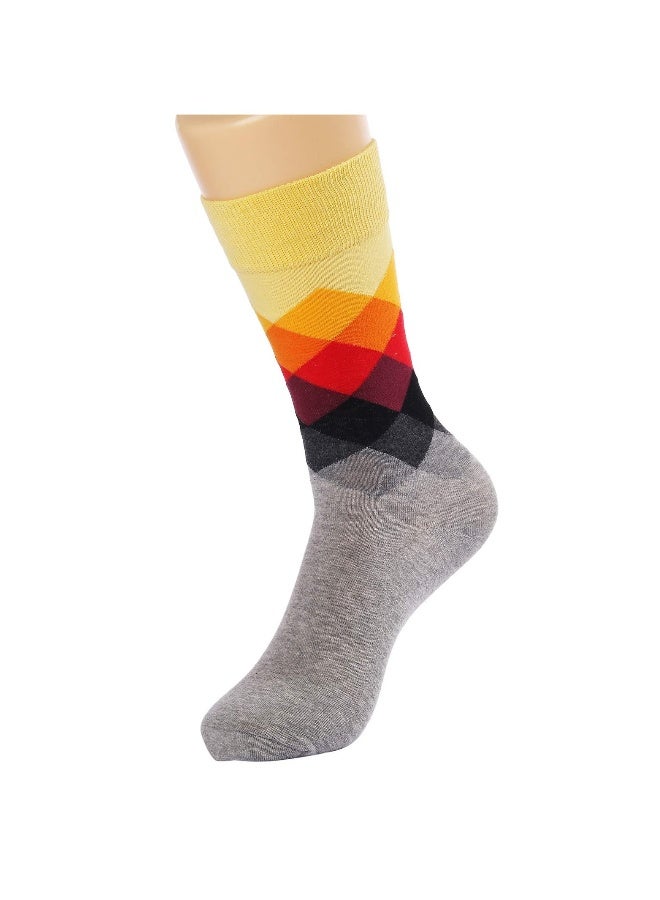 6 PCS Mens Funny Colorful Dress Socks Novelty Argyle Striped Pattern Cotton for Men Gfits - Image 2