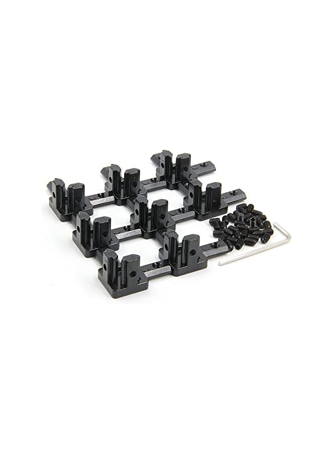 PROMASS promass 8PCS Black 3 Way End Corner Bracket with Screws for 6mm T-Shape 2020 Series Aluminum Extrusion Profile (3-Way Corner Bracket-Black)  - Image 2