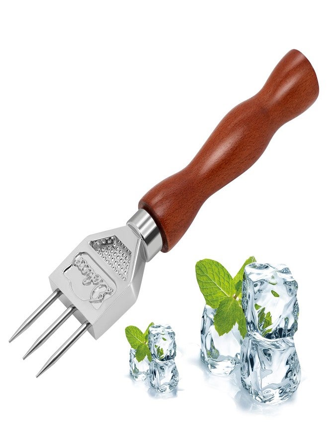 eispap Ice Pick Stainless Steel with Safety Wooden Handle for Kitchen Tool, Bartender, Restaurant, Picnics, Camping, Japanese Style Ice Crushers for Home Use, Ideal for Bars and Families, 7.24 Inch (3 Spike) - Image 1